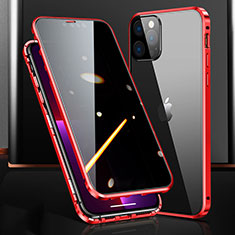 Funda Bumper Lujo Marco de Aluminio Espejo 360 Grados Carcasa M03 para Apple iPhone 13 Pro Max Rojo