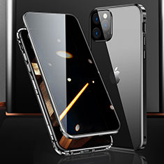 Funda Bumper Lujo Marco de Aluminio Espejo 360 Grados Carcasa M03 para Apple iPhone 14 Pro Max Negro