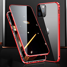 Funda Bumper Lujo Marco de Aluminio Espejo 360 Grados Carcasa M03 para Apple iPhone 14 Pro Max Rojo