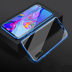 Funda Bumper Lujo Marco de Aluminio Espejo 360 Grados Carcasa M03 para Huawei Honor 9X Pro Azul