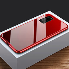 Funda Bumper Lujo Marco de Aluminio Espejo 360 Grados Carcasa M03 para Huawei Honor View 30 5G Rojo Rosa
