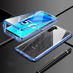 Funda Bumper Lujo Marco de Aluminio Espejo 360 Grados Carcasa M03 para Huawei Mate 40 Lite 5G Azul