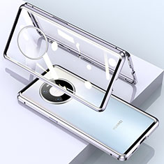 Funda Bumper Lujo Marco de Aluminio Espejo 360 Grados Carcasa M03 para Huawei Mate 40 Pro Plata