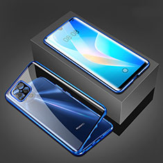 Funda Bumper Lujo Marco de Aluminio Espejo 360 Grados Carcasa M03 para Huawei Nova 8 SE 5G Azul