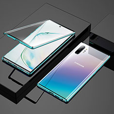 Funda Bumper Lujo Marco de Aluminio Espejo 360 Grados Carcasa M03 para Samsung Galaxy Note 10 Plus 5G Verde