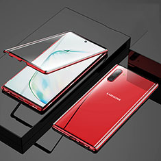 Funda Bumper Lujo Marco de Aluminio Espejo 360 Grados Carcasa M03 para Samsung Galaxy Note 10 Rojo
