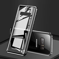 Funda Bumper Lujo Marco de Aluminio Espejo 360 Grados Carcasa M03 para Samsung Galaxy Note 8 Negro