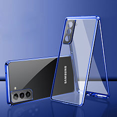 Funda Bumper Lujo Marco de Aluminio Espejo 360 Grados Carcasa M03 para Samsung Galaxy S21 Plus 5G Azul