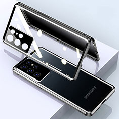 Funda Bumper Lujo Marco de Aluminio Espejo 360 Grados Carcasa M03 para Samsung Galaxy S24 Ultra 5G Negro