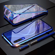 Funda Bumper Lujo Marco de Aluminio Espejo 360 Grados Carcasa M03 para Xiaomi CC9e Azul