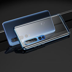 Funda Bumper Lujo Marco de Aluminio Espejo 360 Grados Carcasa M03 para Xiaomi Mi 10 Pro Azul