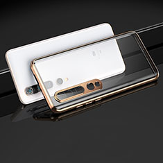 Funda Bumper Lujo Marco de Aluminio Espejo 360 Grados Carcasa M03 para Xiaomi Mi 10 Pro Oro