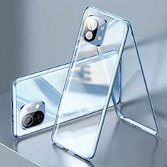 Funda Bumper Lujo Marco de Aluminio Espejo 360 Grados Carcasa M03 para Xiaomi Mi 11 5G Azul