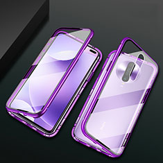 Funda Bumper Lujo Marco de Aluminio Espejo 360 Grados Carcasa M03 para Xiaomi Redmi K30 4G Morado