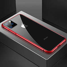 Funda Bumper Lujo Marco de Aluminio Espejo 360 Grados Carcasa M04 para Apple iPhone 11 Pro Max Rojo