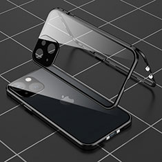 Funda Bumper Lujo Marco de Aluminio Espejo 360 Grados Carcasa M04 para Apple iPhone 14 Negro