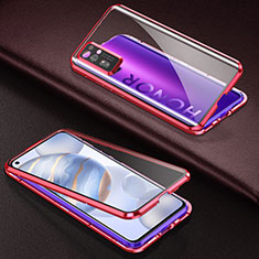 Funda Bumper Lujo Marco de Aluminio Espejo 360 Grados Carcasa M04 para Huawei Honor 30 Rojo
