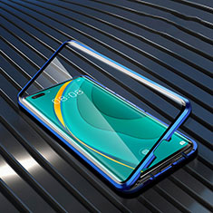 Funda Bumper Lujo Marco de Aluminio Espejo 360 Grados Carcasa M04 para Huawei Nova 7 Pro 5G Azul