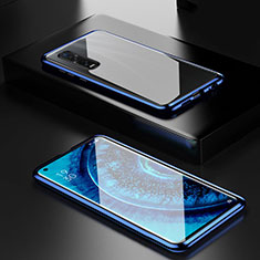 Funda Bumper Lujo Marco de Aluminio Espejo 360 Grados Carcasa M04 para Oppo Find X2 Pro Azul