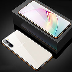 Funda Bumper Lujo Marco de Aluminio Espejo 360 Grados Carcasa M04 para Samsung Galaxy Note 10 5G Oro