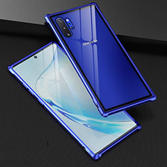 Funda Bumper Lujo Marco de Aluminio Espejo 360 Grados Carcasa M04 para Samsung Galaxy Note 10 Plus 5G Azul