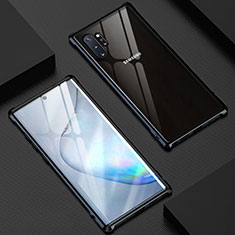 Funda Bumper Lujo Marco de Aluminio Espejo 360 Grados Carcasa M04 para Samsung Galaxy Note 10 Plus 5G Negro