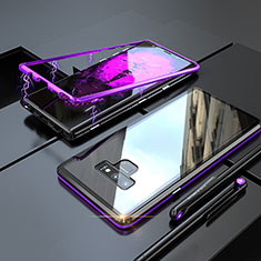 Funda Bumper Lujo Marco de Aluminio Espejo 360 Grados Carcasa M04 para Samsung Galaxy Note 9 Morado