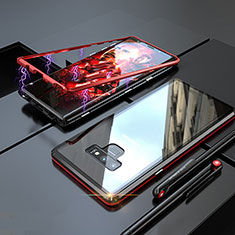 Funda Bumper Lujo Marco de Aluminio Espejo 360 Grados Carcasa M04 para Samsung Galaxy Note 9 Rojo