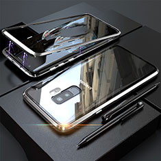 Funda Bumper Lujo Marco de Aluminio Espejo 360 Grados Carcasa M04 para Samsung Galaxy S9 Plus Plata