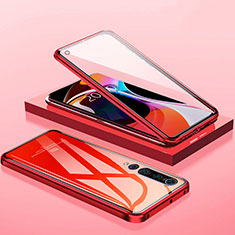 Funda Bumper Lujo Marco de Aluminio Espejo 360 Grados Carcasa M04 para Xiaomi Mi 10 Rojo