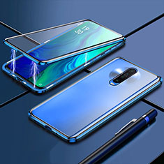 Funda Bumper Lujo Marco de Aluminio Espejo 360 Grados Carcasa M04 para Xiaomi Poco X2 Azul