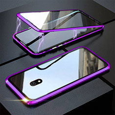 Funda Bumper Lujo Marco de Aluminio Espejo 360 Grados Carcasa M04 para Xiaomi Redmi 8A Morado