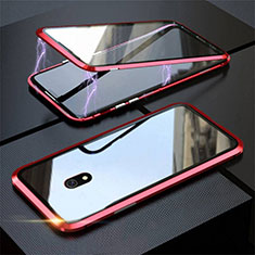 Funda Bumper Lujo Marco de Aluminio Espejo 360 Grados Carcasa M04 para Xiaomi Redmi 8A Rojo