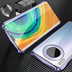 Funda Bumper Lujo Marco de Aluminio Espejo 360 Grados Carcasa M05 para Huawei Mate 30 Morado