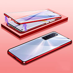 Funda Bumper Lujo Marco de Aluminio Espejo 360 Grados Carcasa M05 para Huawei Nova 7 5G Rojo