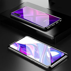 Funda Bumper Lujo Marco de Aluminio Espejo 360 Grados Carcasa M05 para Huawei P Smart Pro (2019) Negro