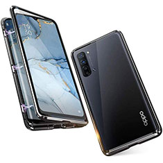 Funda Bumper Lujo Marco de Aluminio Espejo 360 Grados Carcasa M05 para Oppo K7 5G Negro