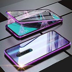 Funda Bumper Lujo Marco de Aluminio Espejo 360 Grados Carcasa M05 para Oppo Reno2 Morado