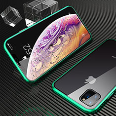 Funda Bumper Lujo Marco de Aluminio Espejo 360 Grados Carcasa M06 para Apple iPhone 11 Pro Verde