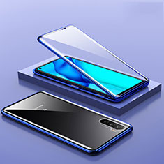 Funda Bumper Lujo Marco de Aluminio Espejo 360 Grados Carcasa M06 para Huawei Mate 40 Lite 5G Azul