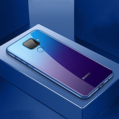 Funda Bumper Lujo Marco de Aluminio Espejo 360 Grados Carcasa M06 para Huawei Nova 5z Azul