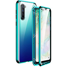 Funda Bumper Lujo Marco de Aluminio Espejo 360 Grados Carcasa M06 para Oppo Find X2 Lite Verde