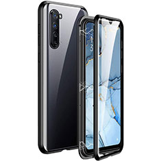 Funda Bumper Lujo Marco de Aluminio Espejo 360 Grados Carcasa M06 para Oppo K7 5G Negro