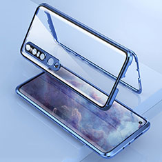 Funda Bumper Lujo Marco de Aluminio Espejo 360 Grados Carcasa M06 para Xiaomi Mi 10 Pro Azul