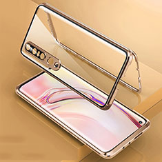 Funda Bumper Lujo Marco de Aluminio Espejo 360 Grados Carcasa M06 para Xiaomi Mi 10 Pro Oro