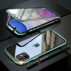 Funda Bumper Lujo Marco de Aluminio Espejo 360 Grados Carcasa M07 para Apple iPhone 11 Verde