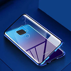 Funda Bumper Lujo Marco de Aluminio Espejo 360 Grados Carcasa M07 para Huawei Nova 5i Pro Azul