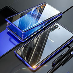 Funda Bumper Lujo Marco de Aluminio Espejo 360 Grados Carcasa M07 para Samsung Galaxy Note 10 5G Azul