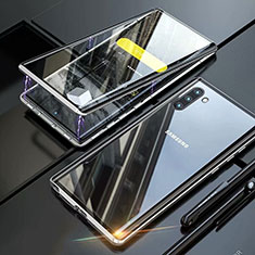 Funda Bumper Lujo Marco de Aluminio Espejo 360 Grados Carcasa M07 para Samsung Galaxy Note 10 5G Plata