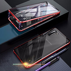Funda Bumper Lujo Marco de Aluminio Espejo 360 Grados Carcasa M07 para Samsung Galaxy Note 10 5G Rojo